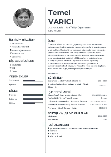 Hukuk Sekreteri Cv Örnekleri cv indir